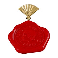 Vintage Iconic KARL LAGERFELD Profile Wax Seal Fan Logo Brooch