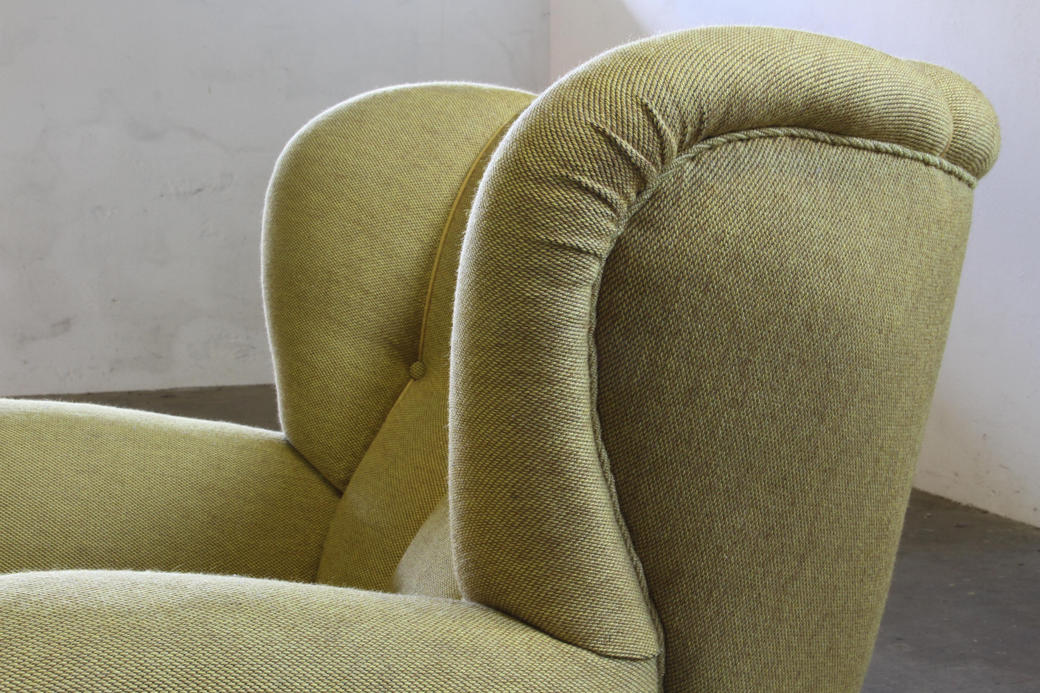 Vintage Iconic Large upholstered Lounge / Easy Chair From Denmark 1930’s en venta 5