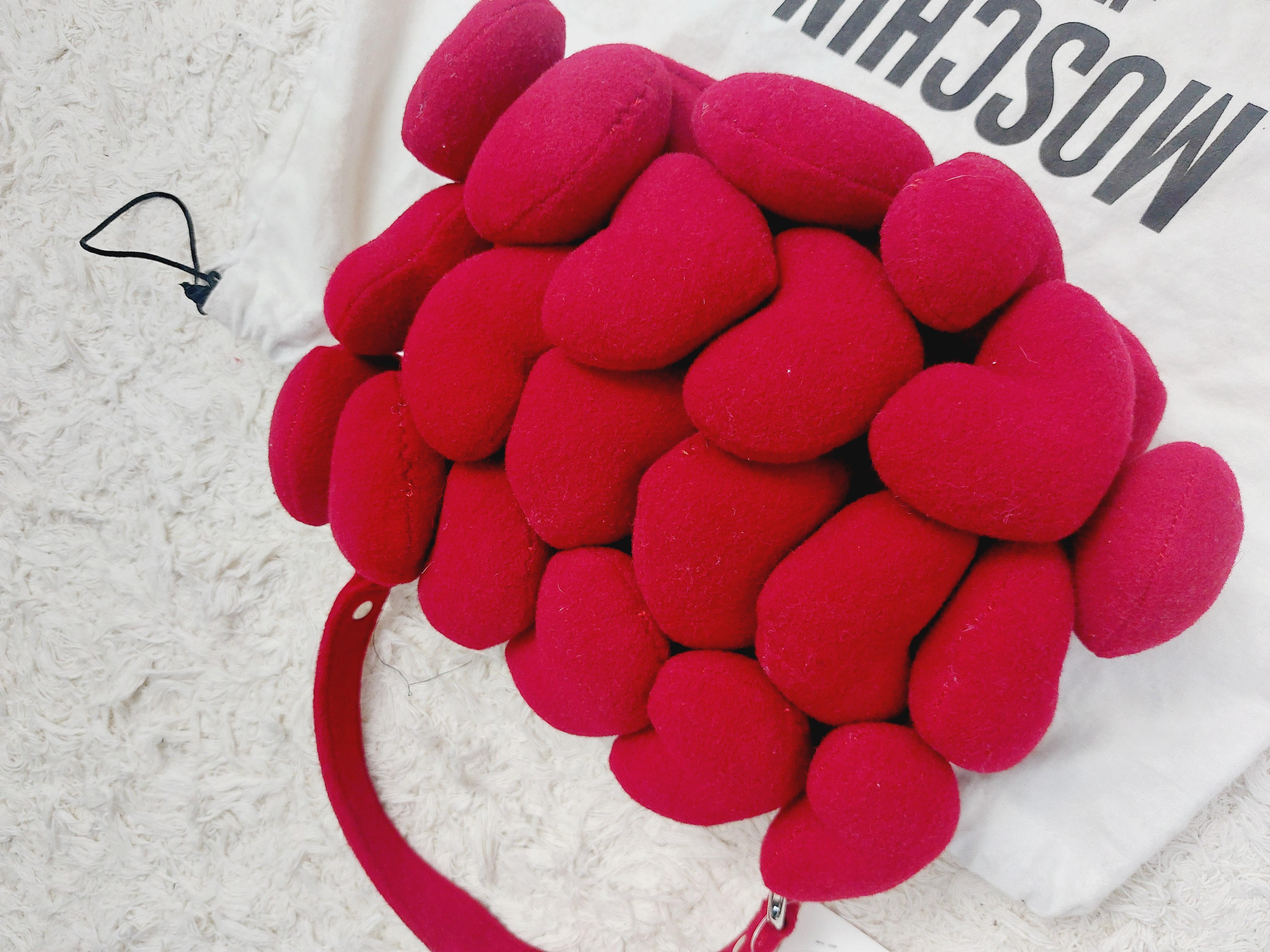 Vintage Iconic Moschino Heart Red Plush 3D Love Toy Whimsical HandBag Gluch 3