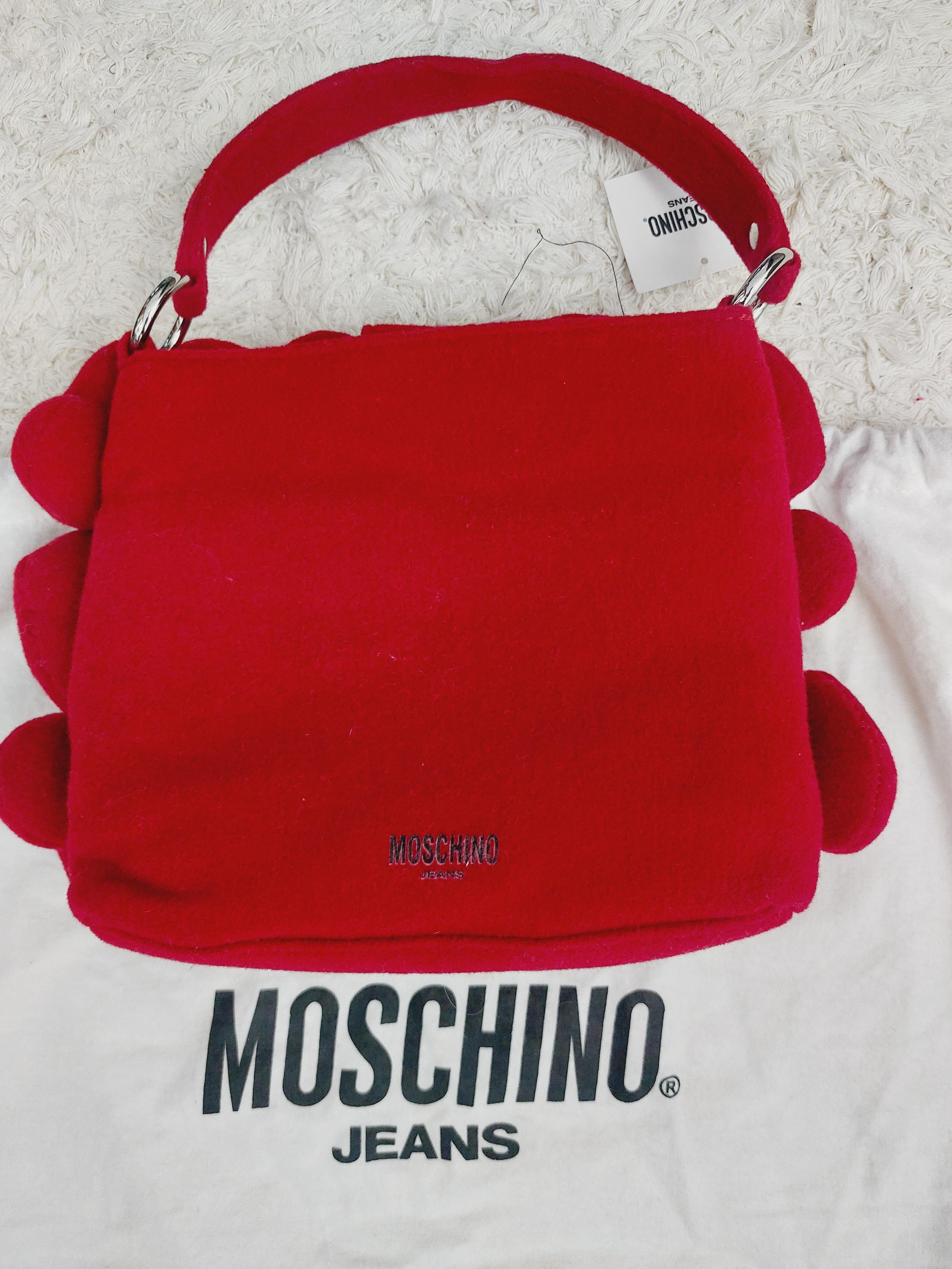 Vintage Iconic Moschino Heart Red Plush 3D Love Toy Whimsical HandBag Gluch 5