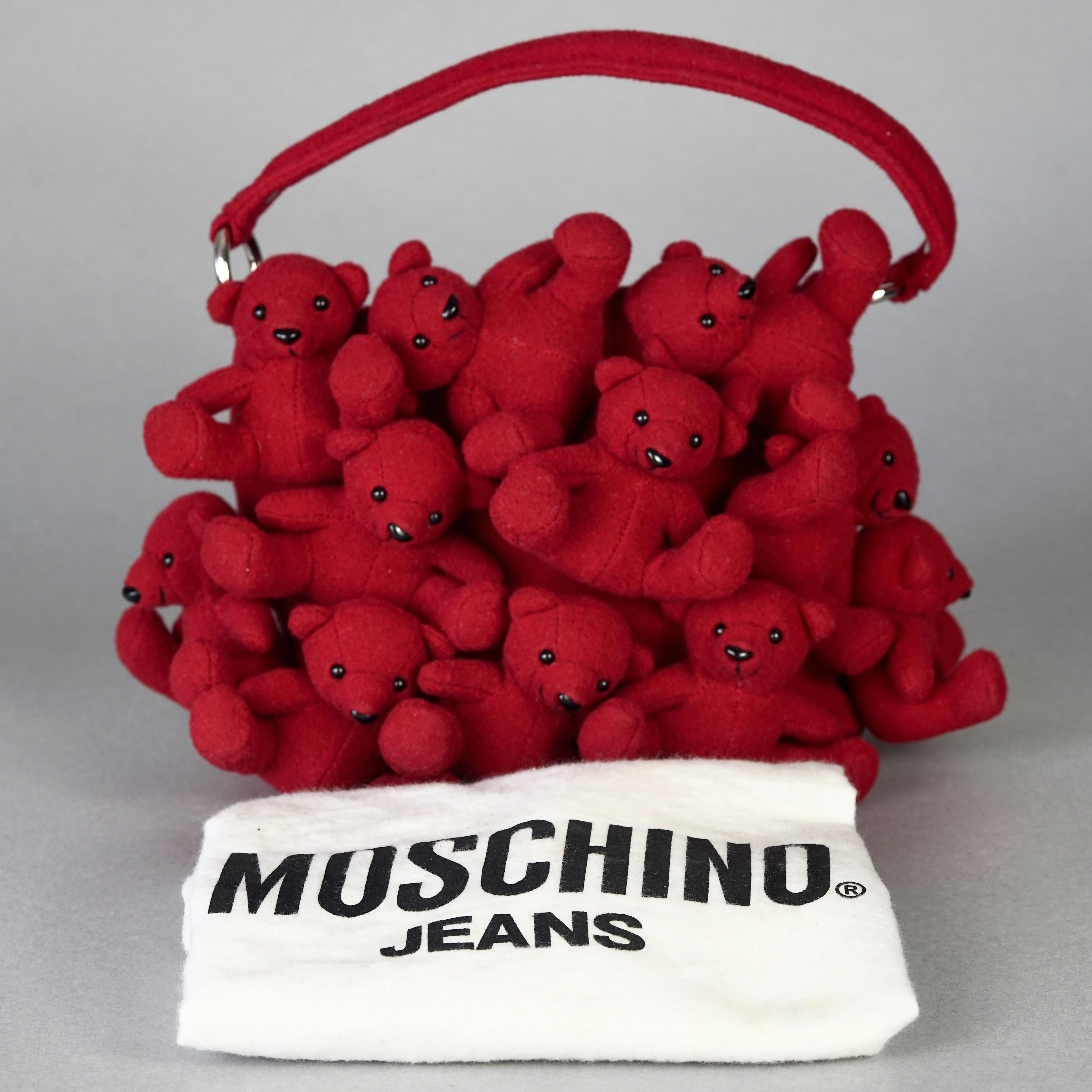 Red Vintage Iconic MOSCHINO Teddy Bear Whimsical Bag