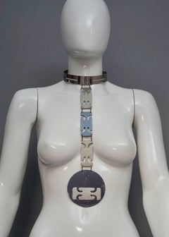 Vintage Iconic PIERRE CARDIN Space Age Geometric Plastron Collar Necklace