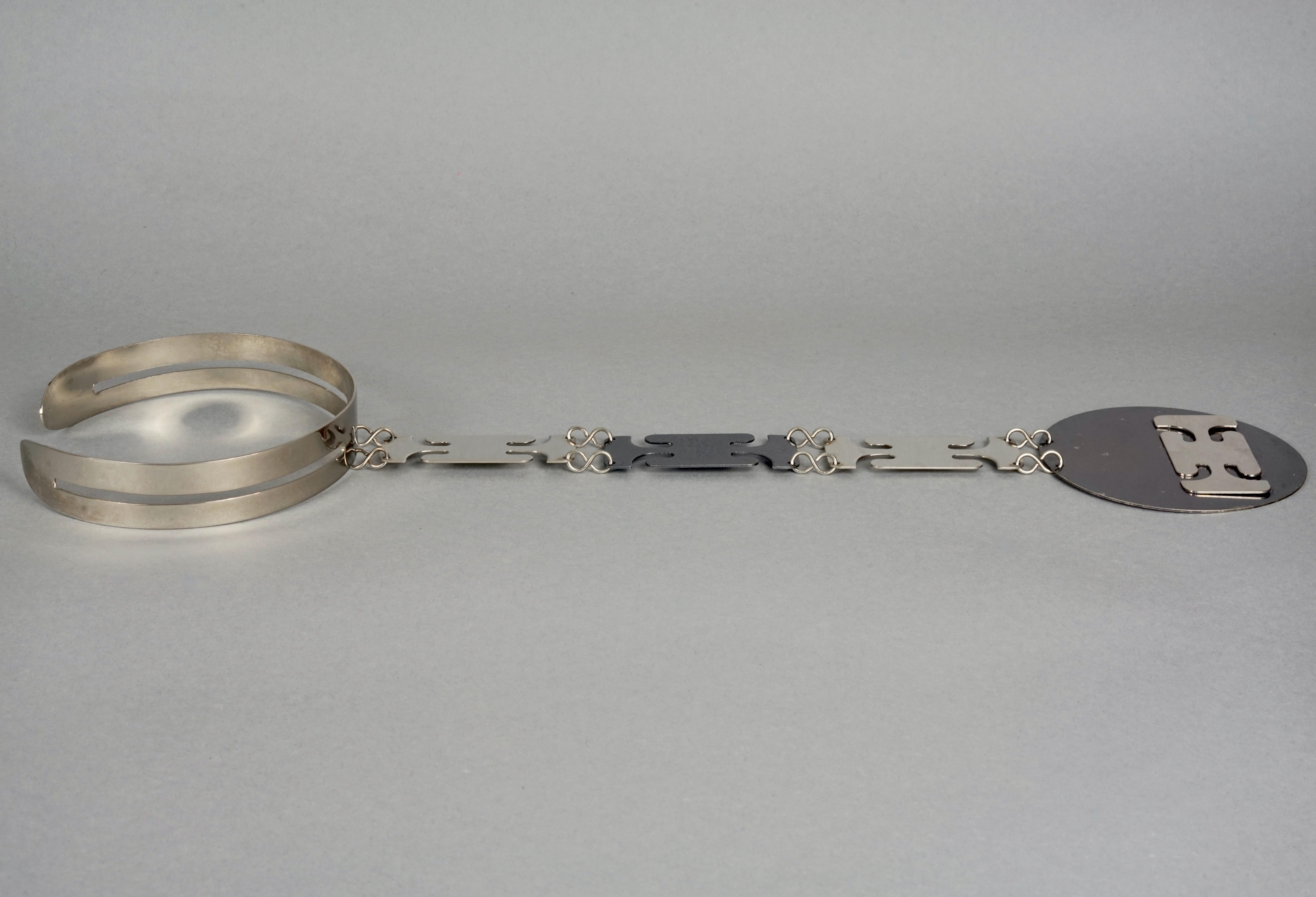 Vintage Iconic PIERRE CARDIN Space Age Geometric Plastron Collar Necklace For Sale 3