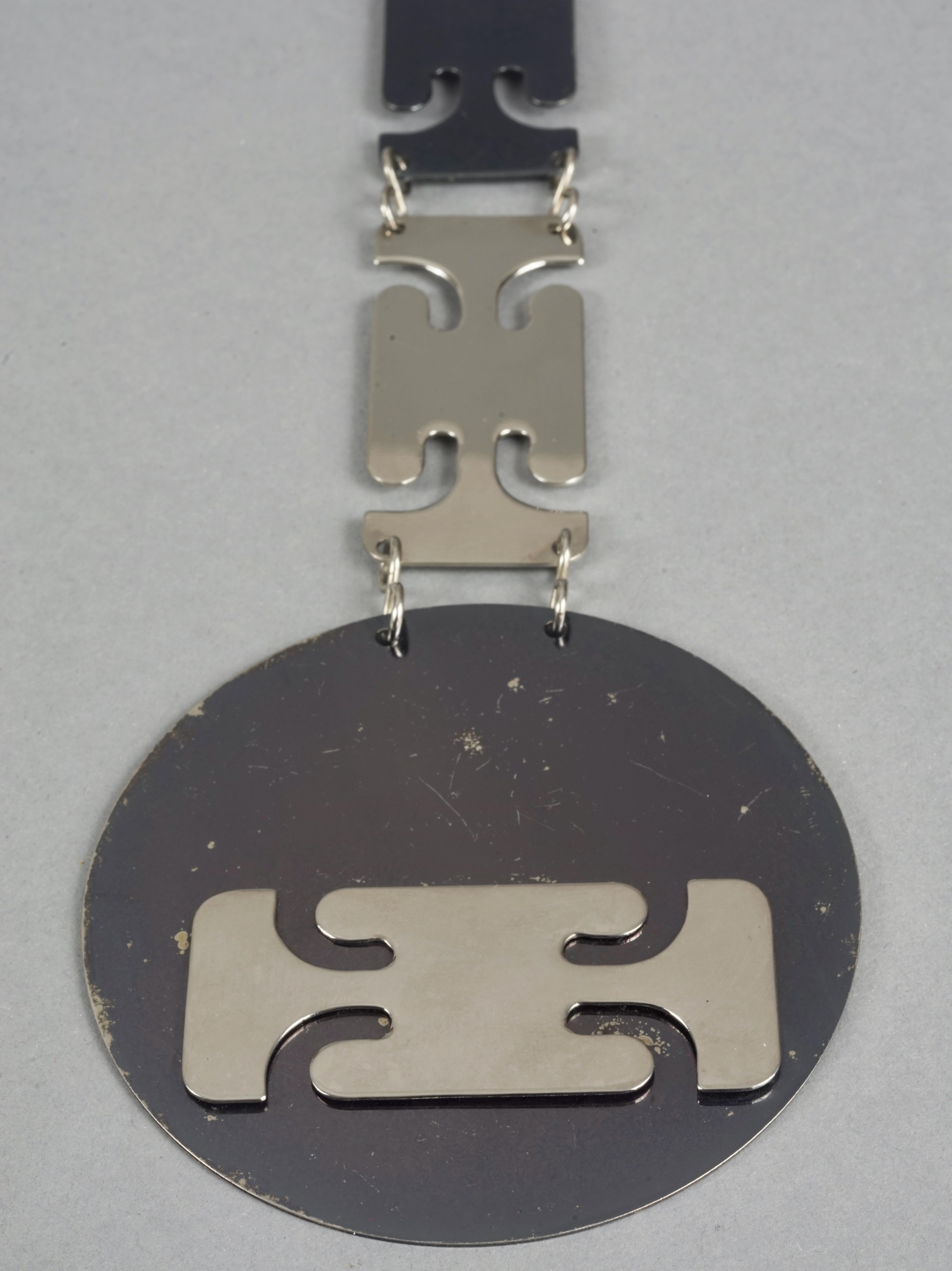 Vintage Iconic PIERRE CARDIN Space Age Geometric Plastron Collar Necklace For Sale 4