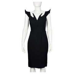 Vintage Iconic THIERRY MUGLER PARIS Futuristic Winged Black Dress