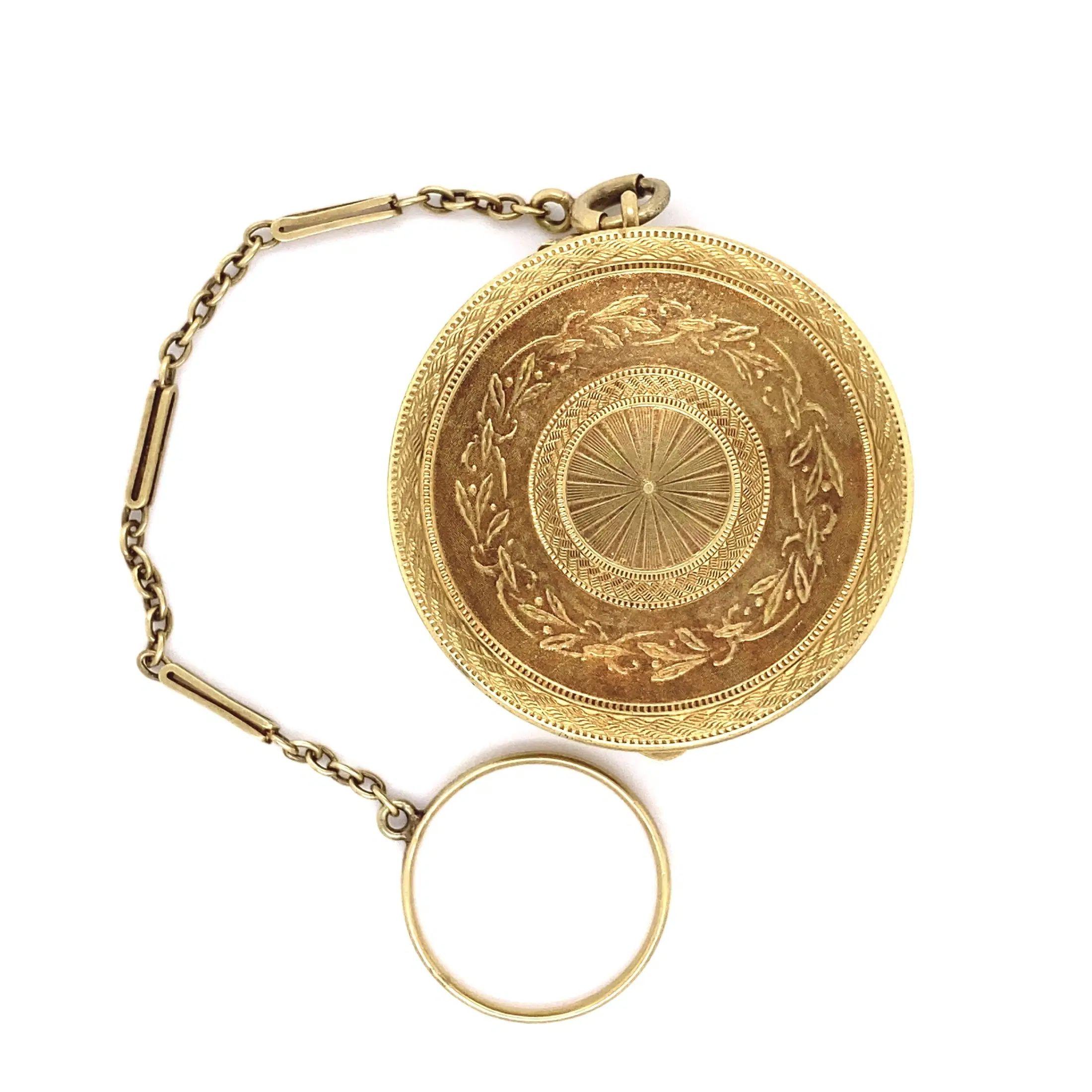 Women's or Men's Vintage Iconic TIFFANY & CO Gold Round Box with Ring Holder For Sale