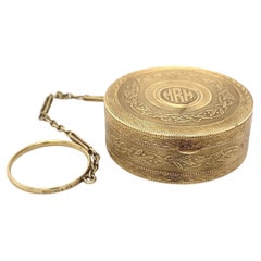 Antique Iconic TIFFANY & CO Gold Round Box with Ring Holder