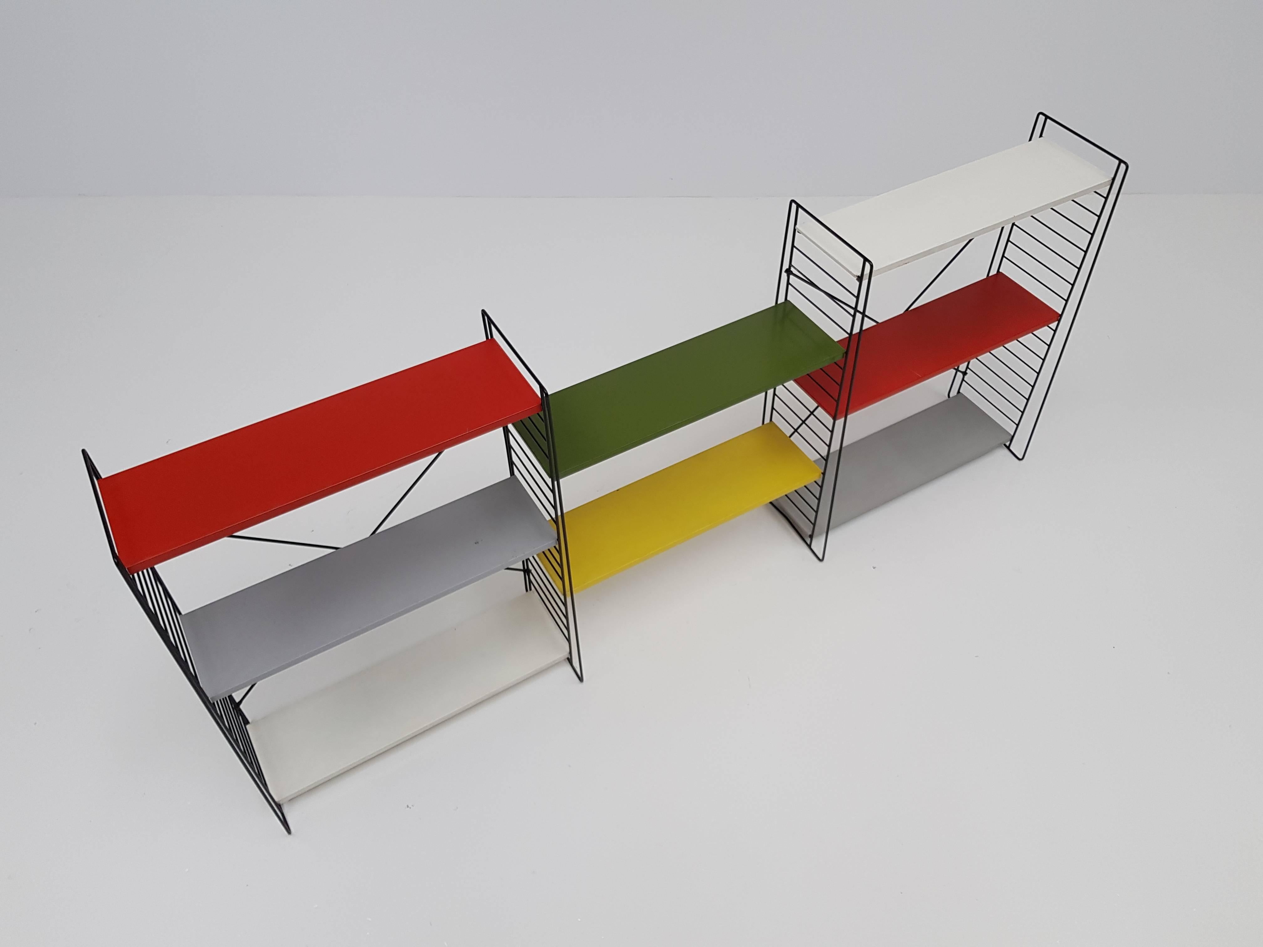 Aluminum Vintage Iconic Tomado Holland Freestanding Shelving Designed by A. Dekker, 1950s