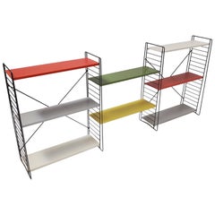 Vintage Iconic Tomado Holland Freestanding Shelving Designed by A. Dekker, 1950s