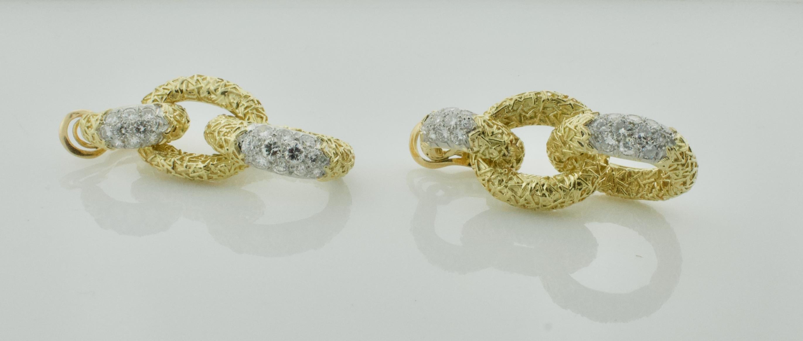 Vintage Iconic Van Cleef & Arpels 18k/Platinum Diamond Earrings circa 1960's 1