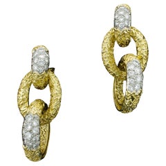 Vintage Iconic Van Cleef & Arpels 18k/Platinum Diamond Earrings circa 1960's