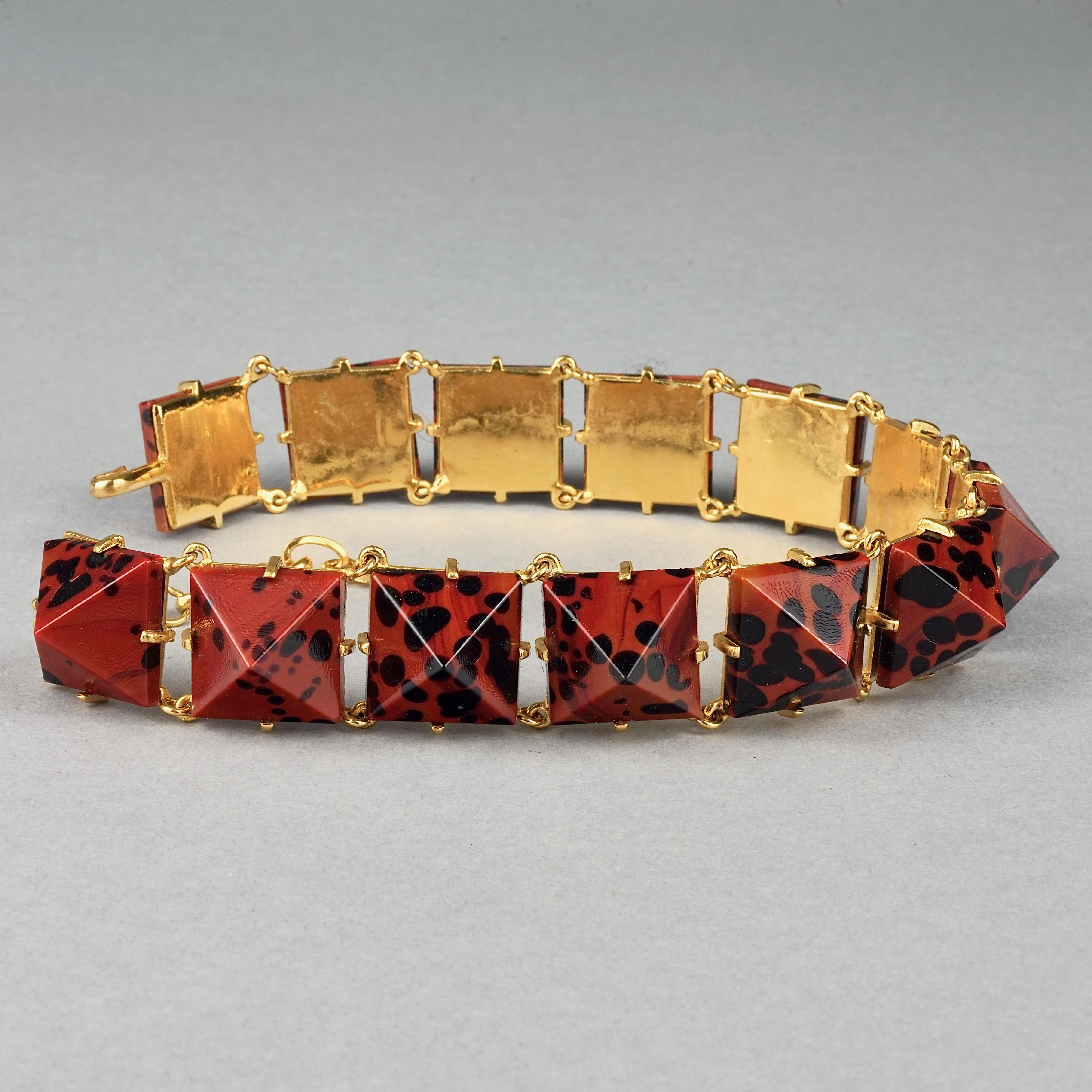 Women's Vintage Iconic YVES SAINT LAURENT Ysl Leopard Pyramid Necklace For Sale