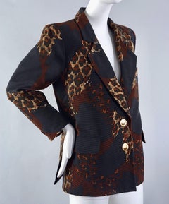 Vintage Iconic YVES SAINT LAURENT Ysl Rive Gauche Leopard Print Blazer Jacket