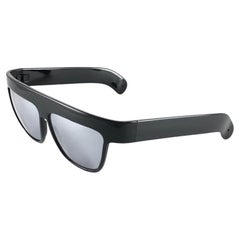Occhiali da sole vintage IDC 307 Oversized Sleek Black Made in France anni '80