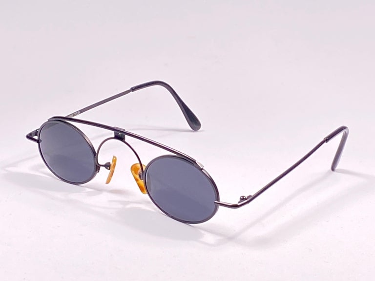 Vintage IDC Lunettes Black Matte Grey Lens Small 1980's Sunglasses ...