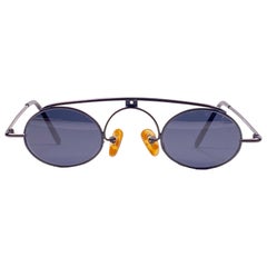 Vintage IDC Lunettes Negro Mate Gris Lente Pequeña Años 80 Gafas de sol Francia