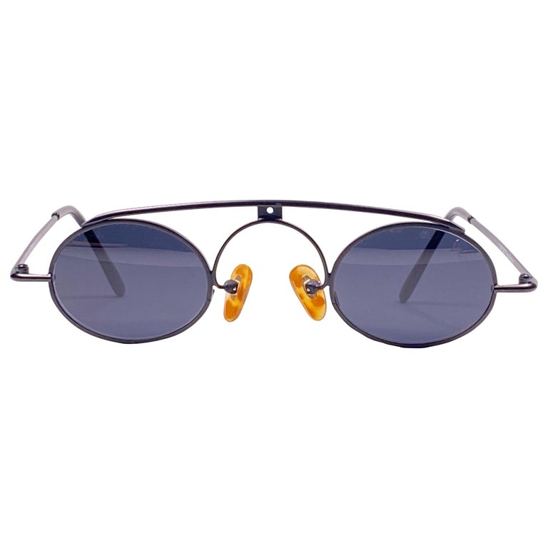 超人気新品 Vintage 1980's Small Lens Grey Matte Black Lunettes IDC 小物