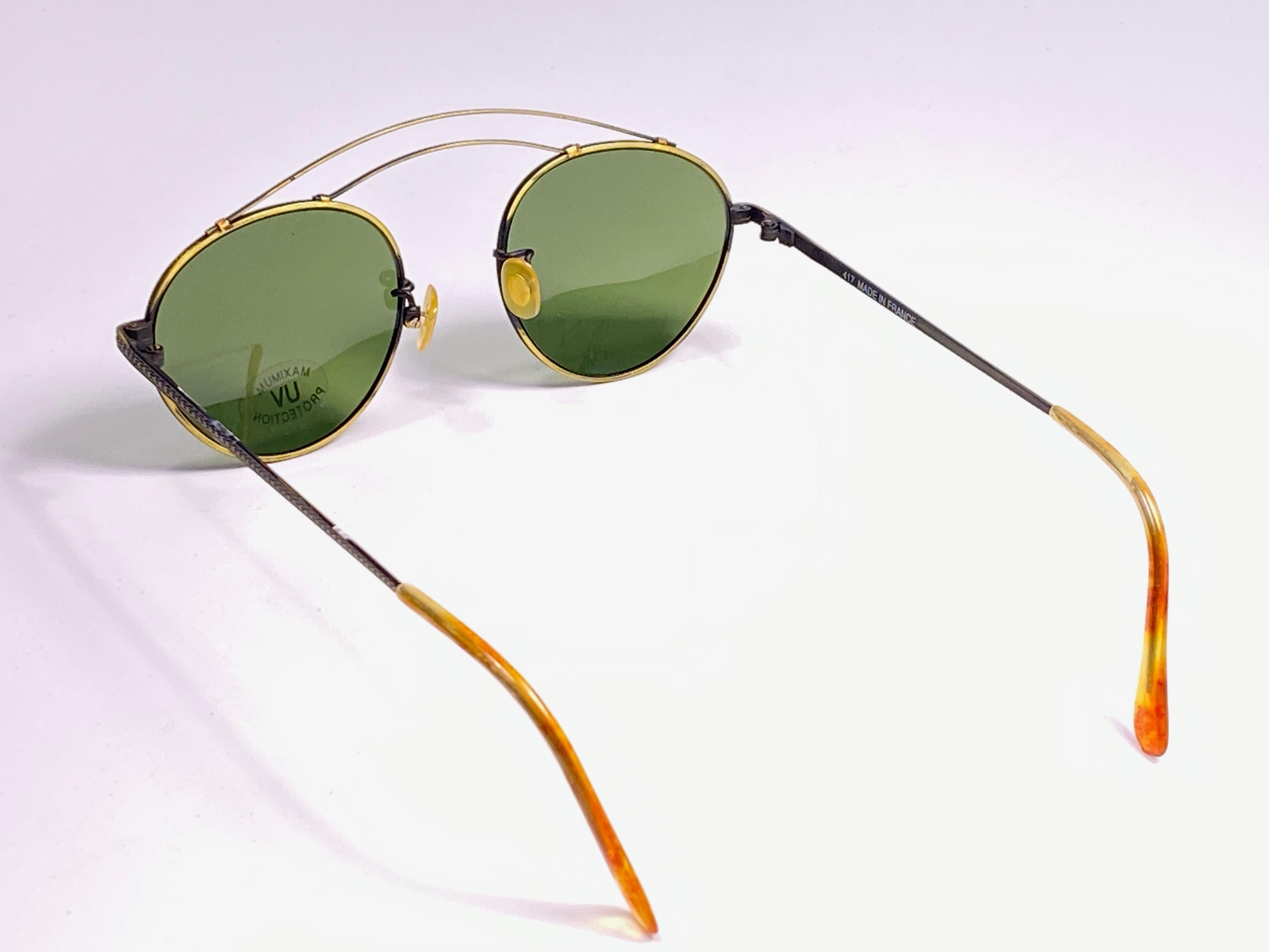Women's or Men's Vintage IDC Lunettes Copper Lens 1980's Sunglasses France For Sale