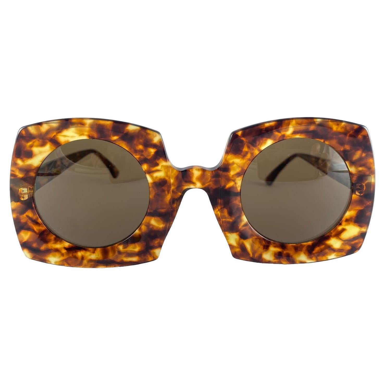 Lunettes de soleil vintage IDC Oversized Tortoise Lenses 80s France
