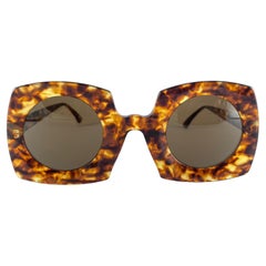 Vintage IDC Oversized Tortoise Lenses Sunglasses 80s France