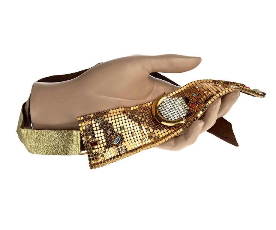 Women's Vintage IDEMARIA Jewelled Mesh Gold Belt - Owned by LIZA MINNELLI (documented)