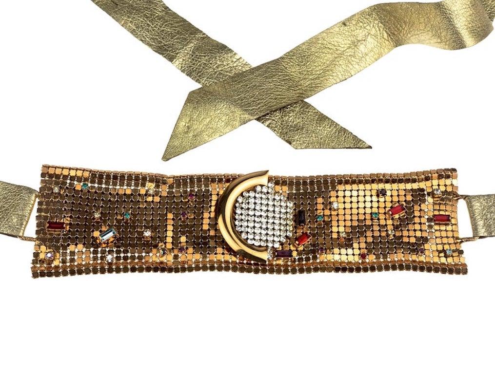 Vintage IDEMARIA Jewelled Mesh Gold Belt - Owned by LIZA MINNELLI (documented) 1