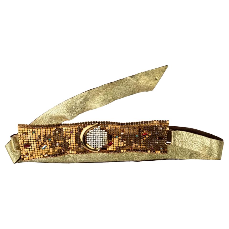 Vintage IDEMARIA Jewelled Mesh Gold Belt - Owned by LIZA MINNELLI (documented)
