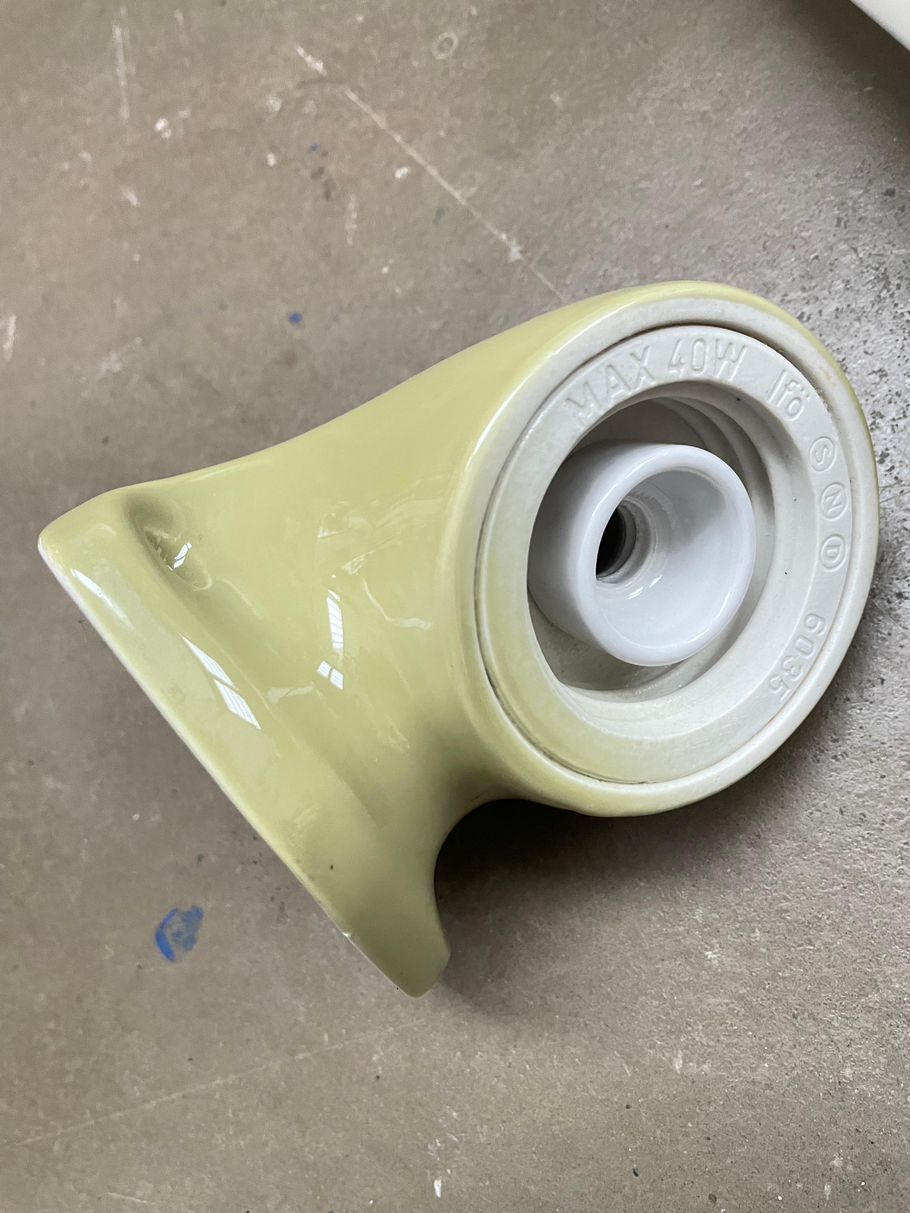 Vintage Ifö of Sweden Ceramic Bathroom Lamps with Opaline Shades from the 1960s For Sale 4