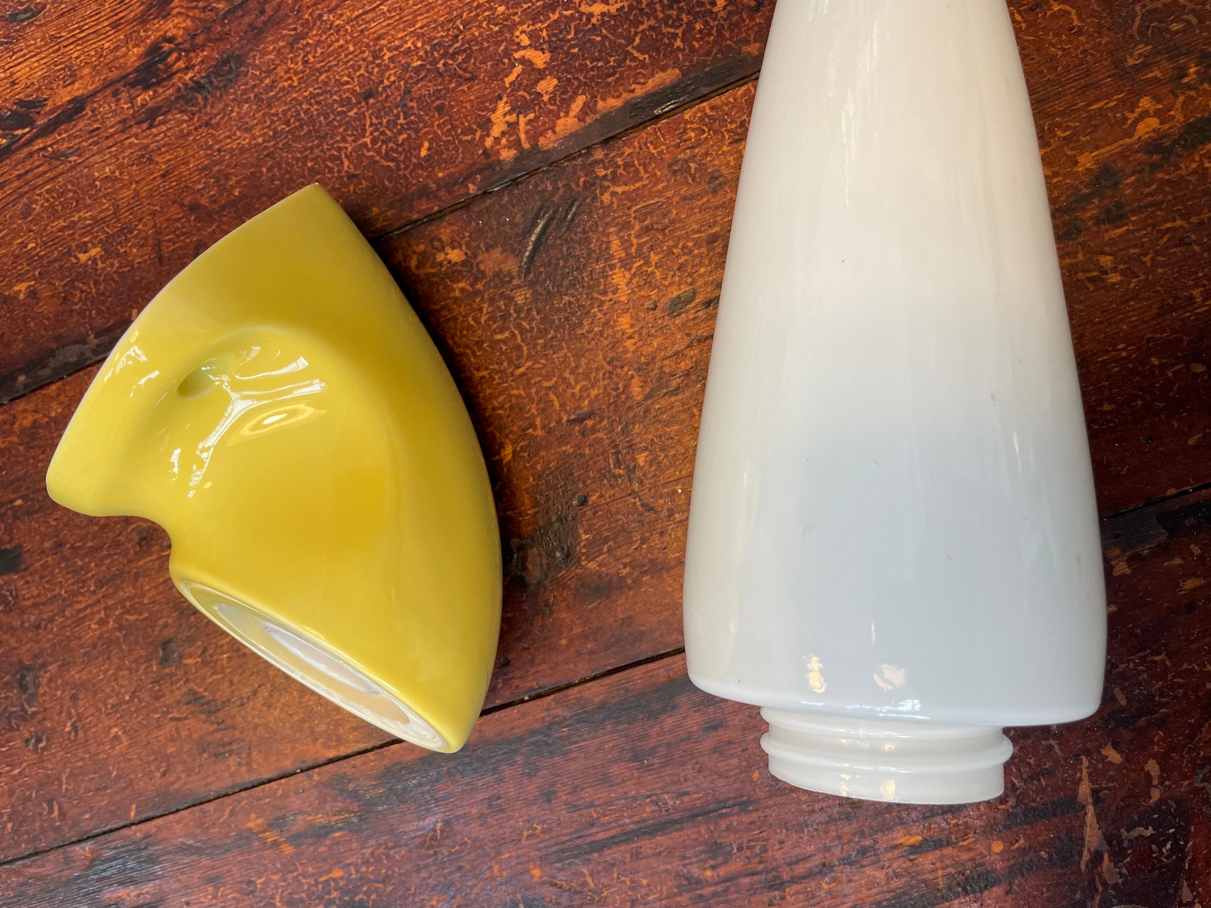 Vintage Ifö of Sweden Ceramic Bathroom Lamps with Opaline Shades from the 1960s For Sale 4