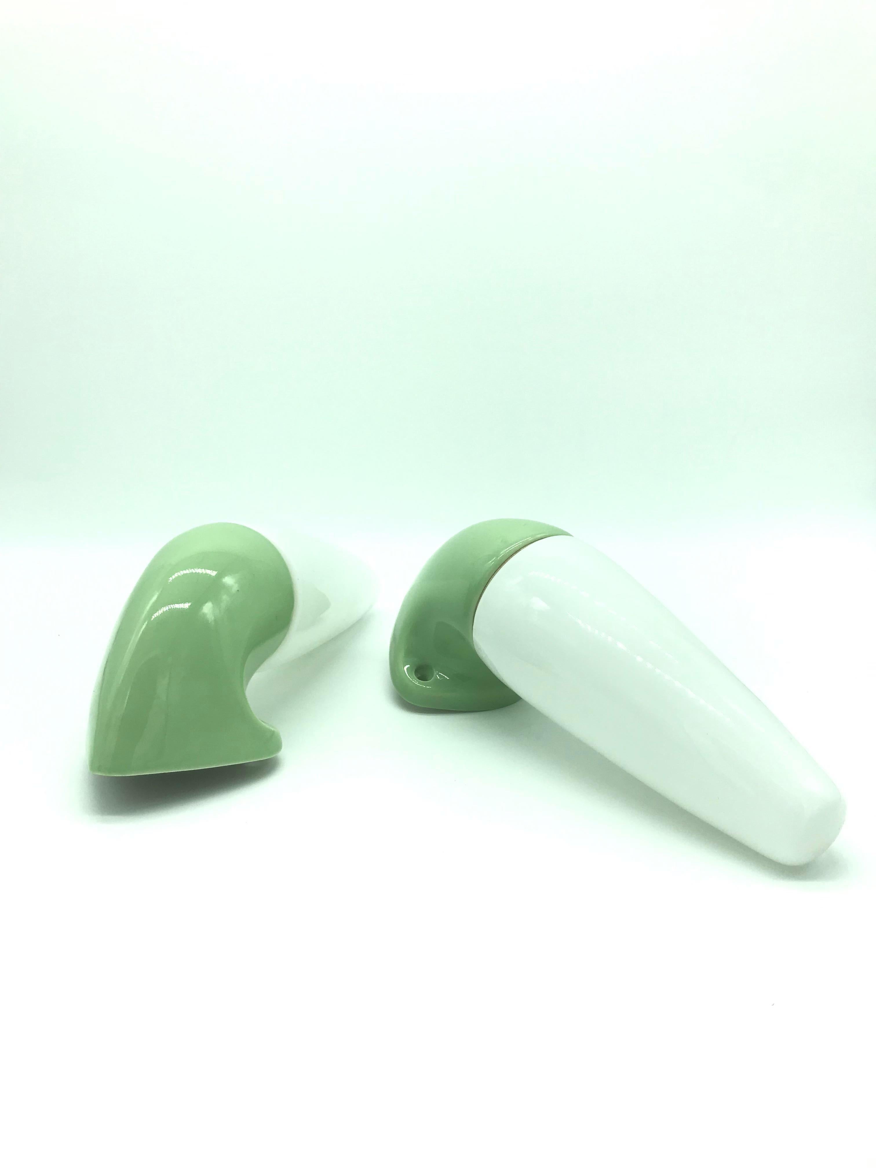Vintage Ifö of Sweden Ceramic Bathroom Lamps with Opaline Shades from the 1960s 5