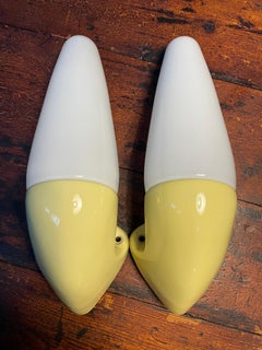 Vintage Ifö of Sweden Ceramic Bathroom Lamps with Opaline Shades from the 1960s