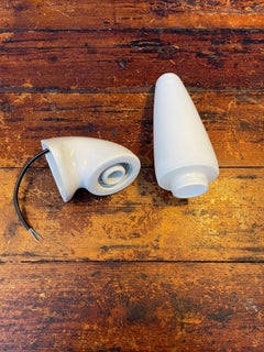 Lampes de salle de bain vintage en céramique d'Ifö of Sweden avec abat-jour opalin des années 1960