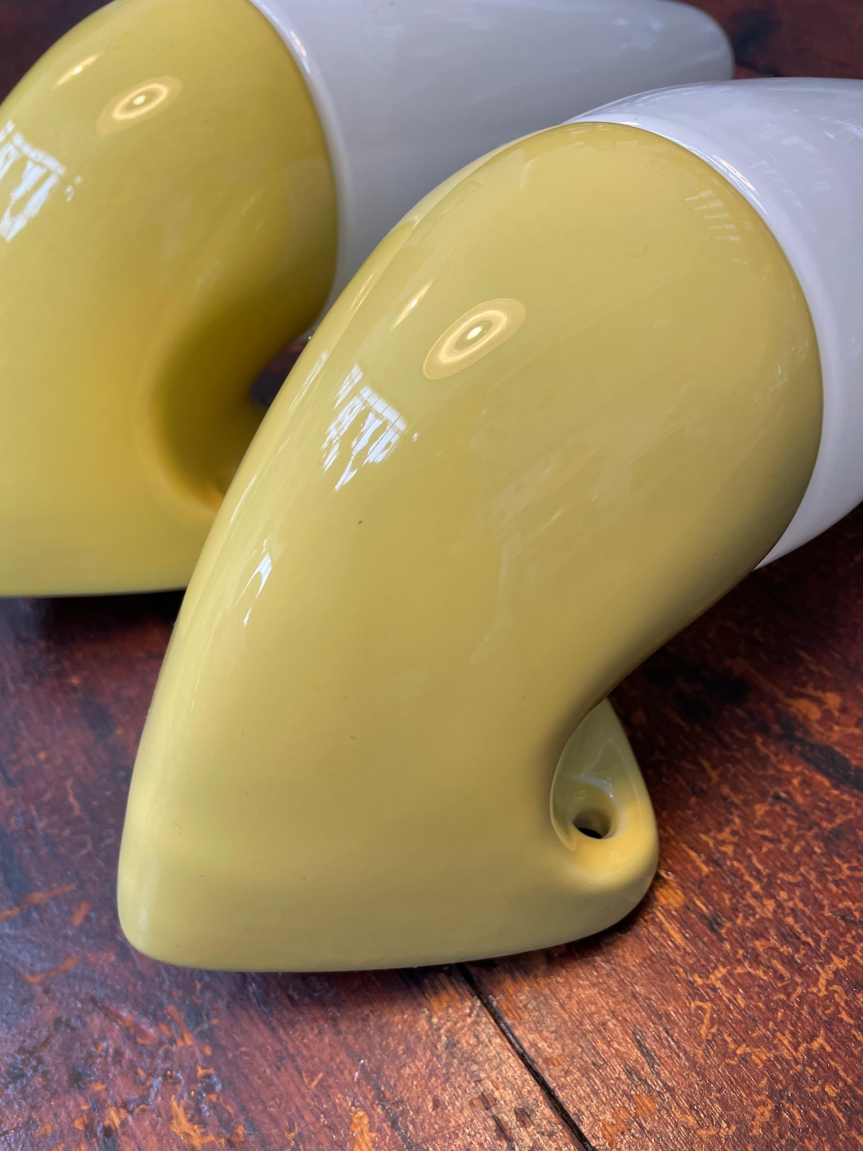 Mid-Century Modern Vintage Ifö of Sweden Ceramic Bathroom Lamps with Opaline Shades from the 1960s For Sale