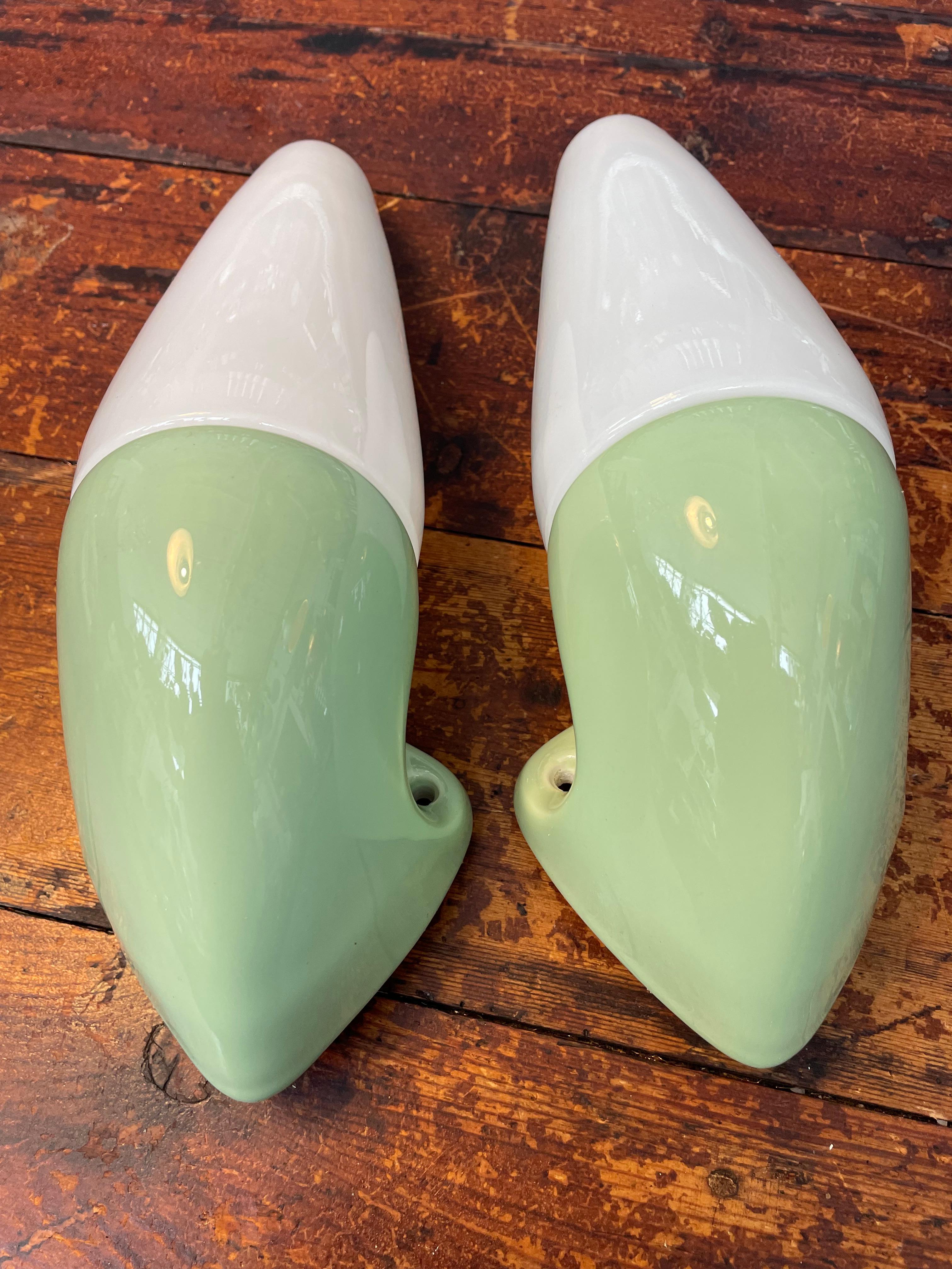 Swedish Vintage Ifö of Sweden Ceramic Bathroom Lamps with Opaline Shades from the 1960s