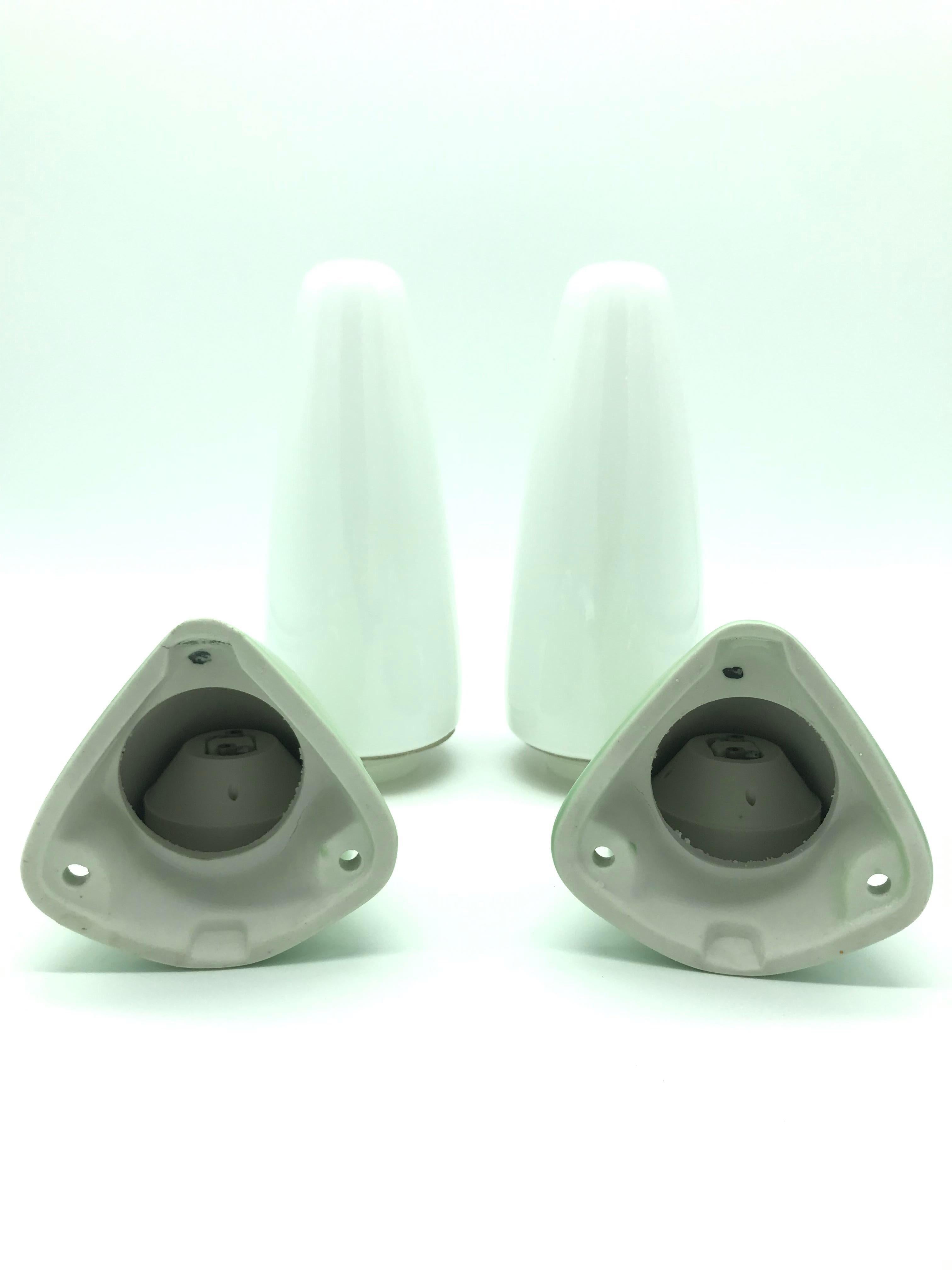 Vintage Ifö of Sweden Ceramic Bathroom Lamps with Opaline Shades from the 1960s 2