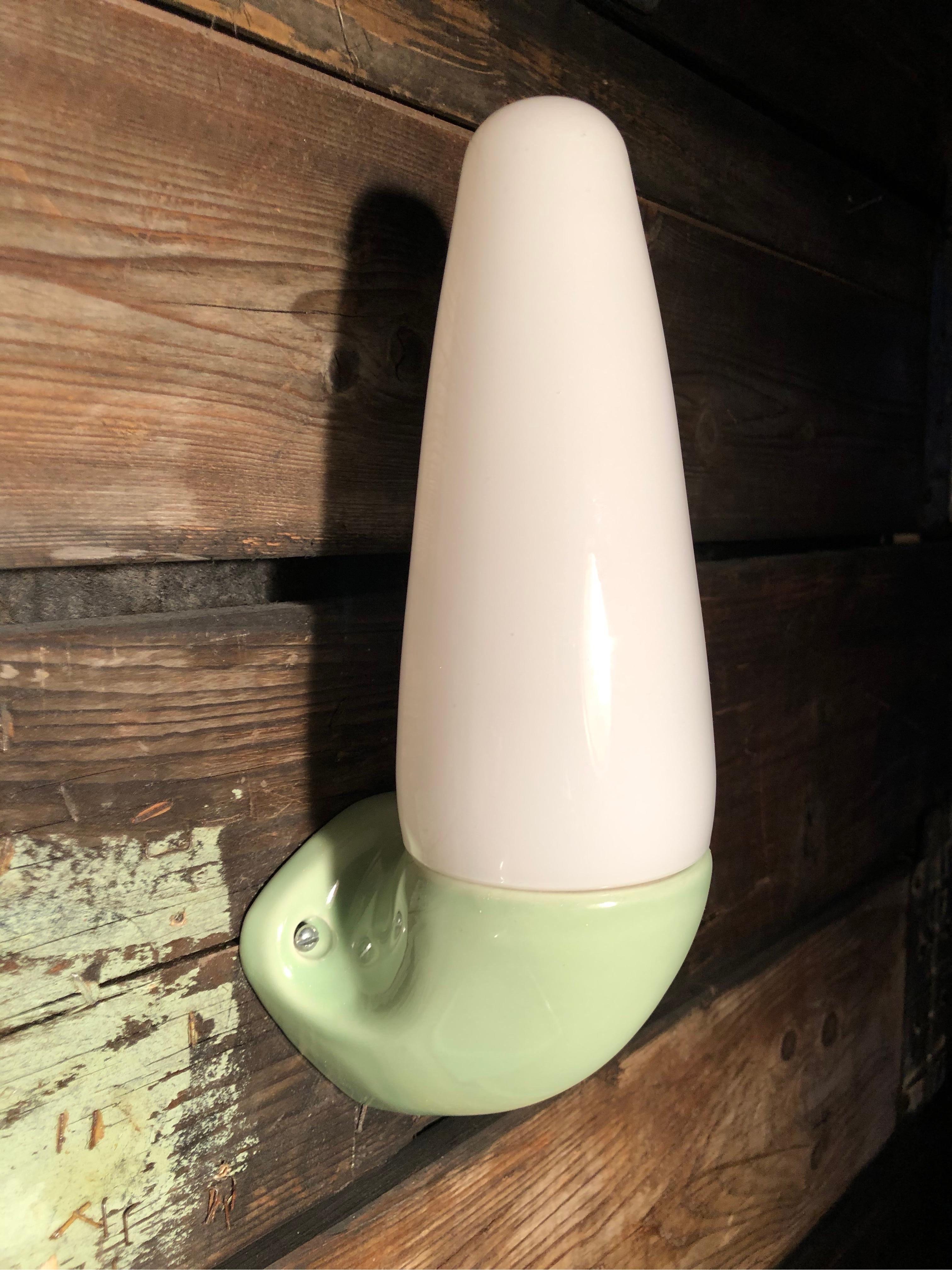 Vintage Ifö of Sweden Set of Ceramic Bathroom Lamps and Shelf from the 1960s 6