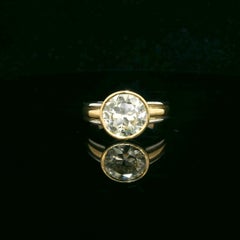 Anello con diamante solitario vintage certificato IGI da 3,32 carati