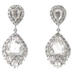 Vintage By certificato IGI 5,14 carati di diamante taglio rosa con orecchino pendente