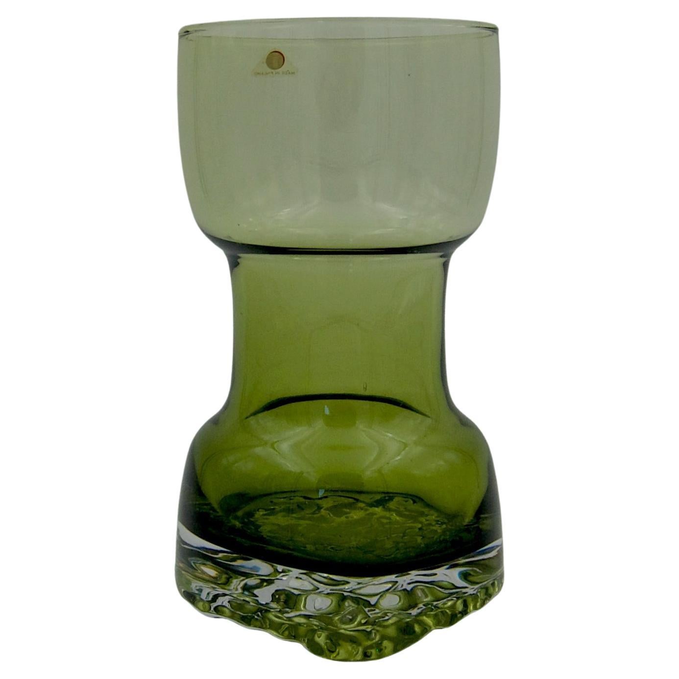 Vintage Iittala Eeva Green Glass Vase by Tapio Wirkkala