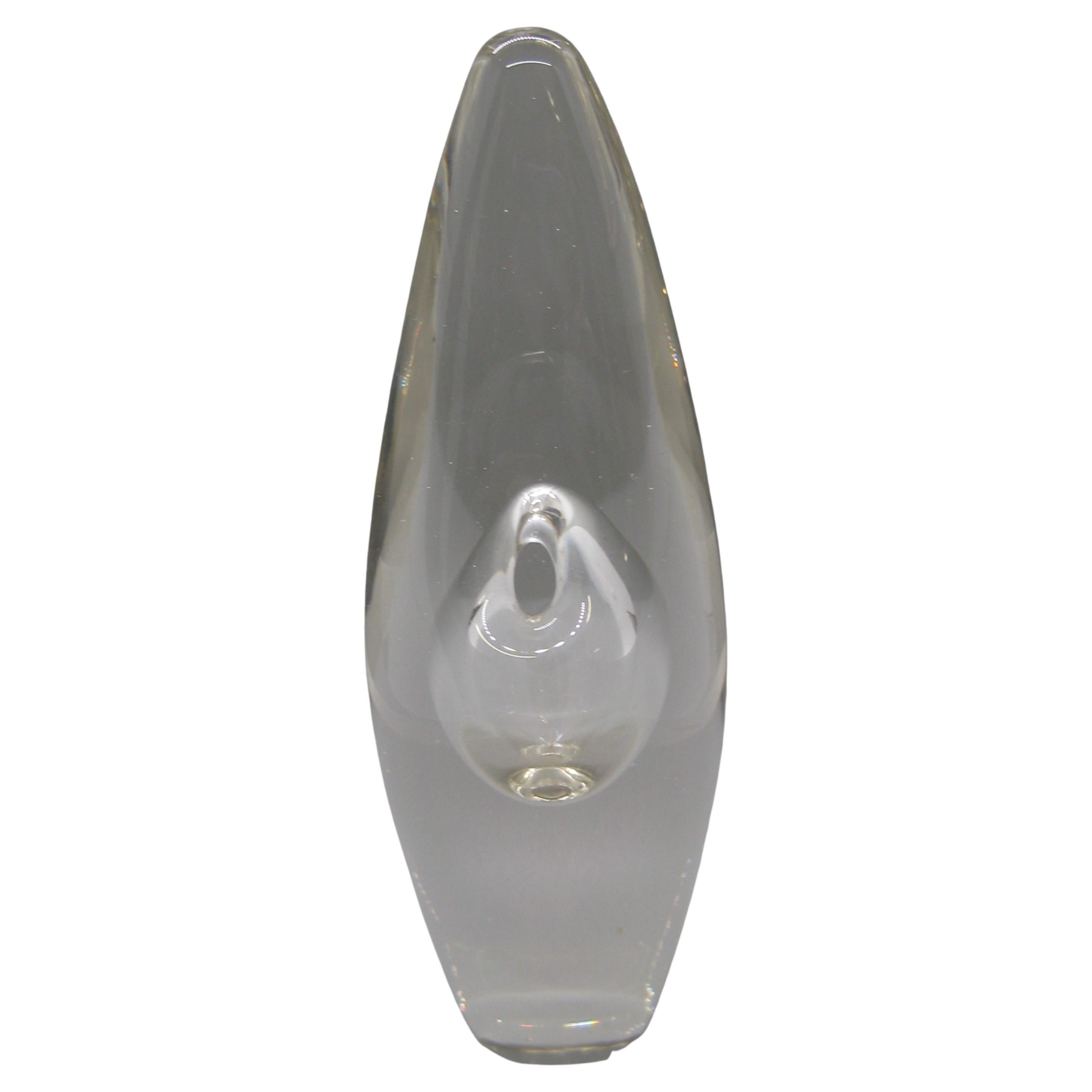 Vintage Iittala "Orkidea" Orchidee Kristall Vase von Timo Sarpaneva Finnland 6,75"