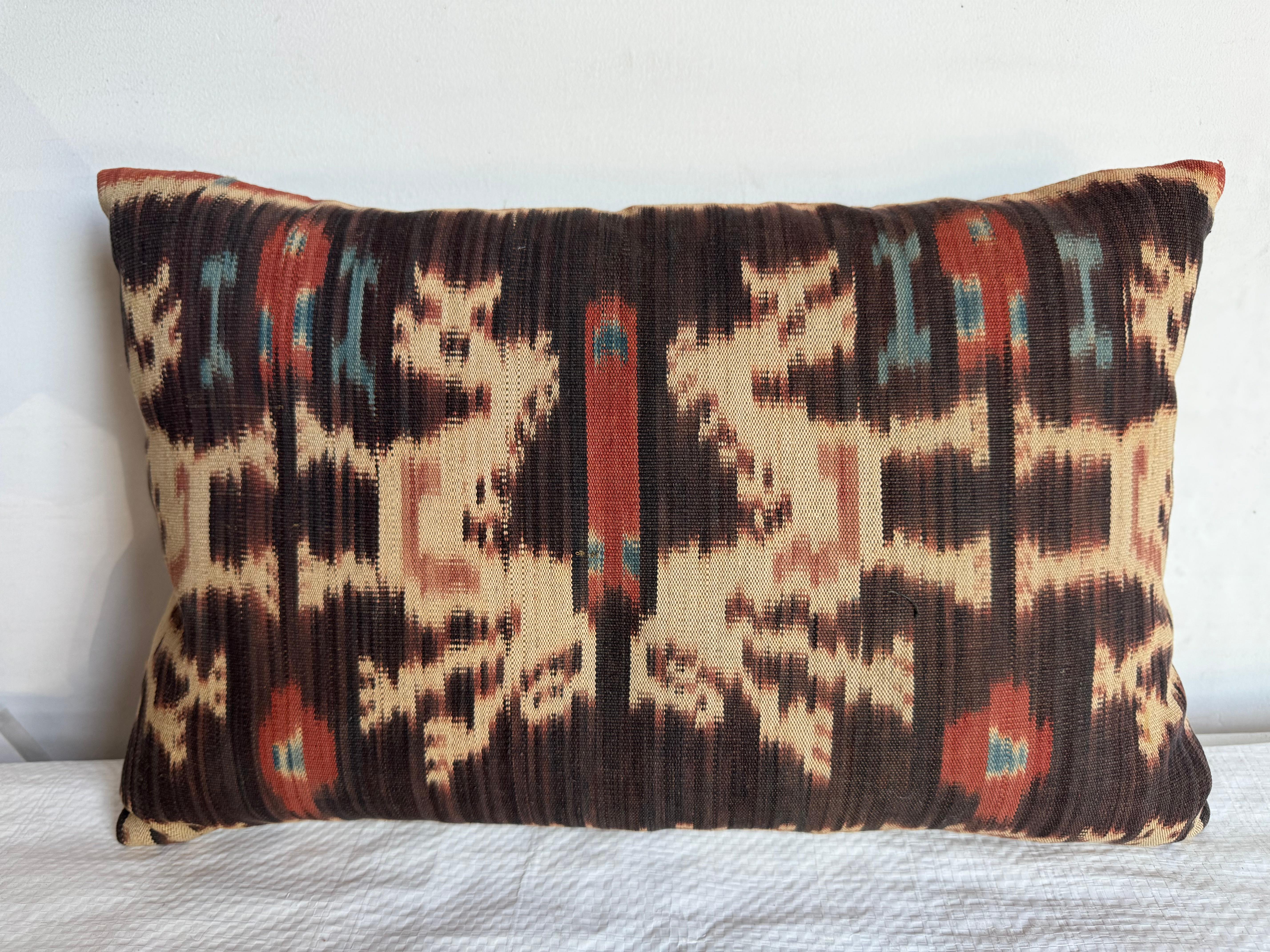 Vintage Ikat 1850 Antikes Vintage-Kissen 17