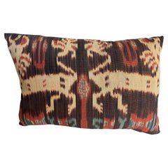 Vintage Ikat 1850 Antikes Vintage-Kissen 17" x 11"