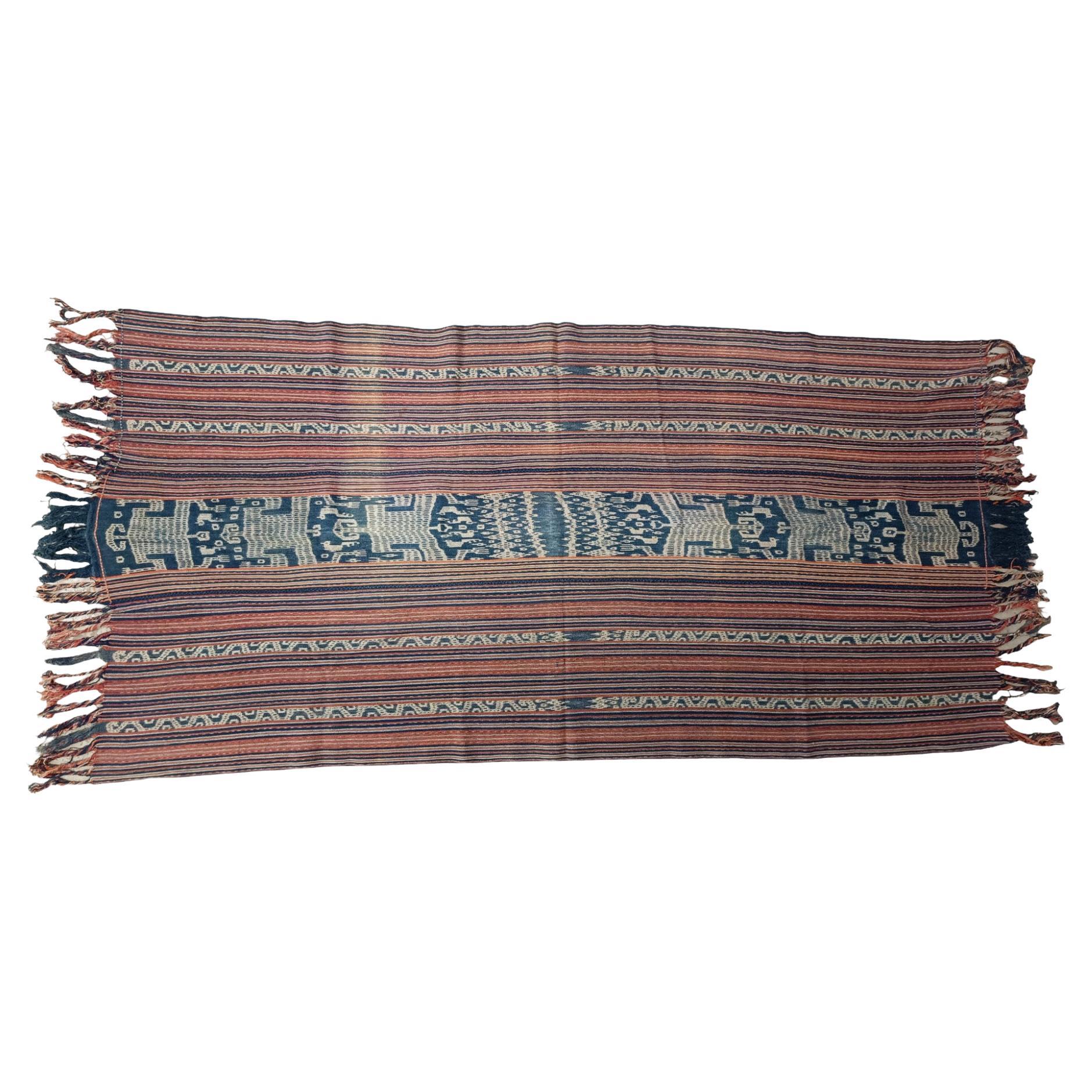 Tissu vintage Ikat Timor Indonésie Textiles Décoration intérieure en vente