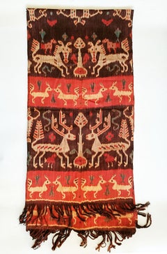 Vintage Ikat Cloth Wall hanging Indonesia Asian Textiles Home Decor