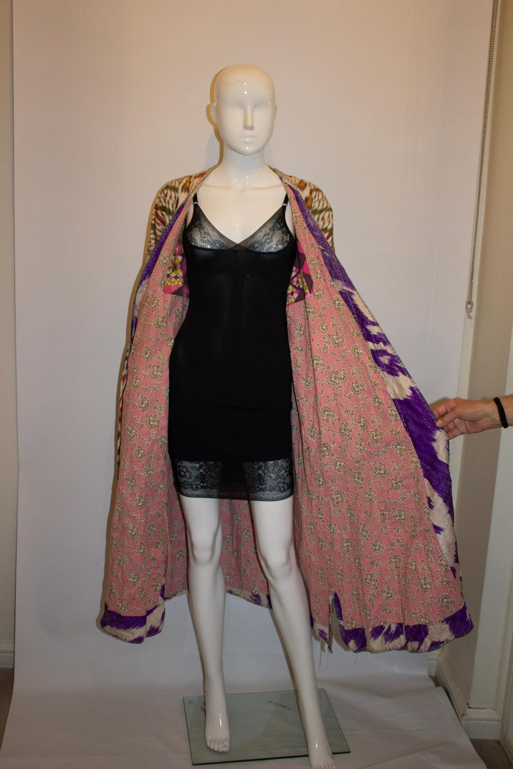 Vintage Ikat Coat - Réversible en vente 1