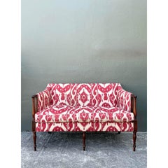 Vintage Ikat Print Georgian Loveseat