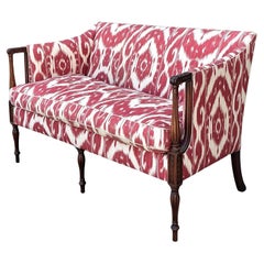 Vintage Ikat Print Georgian Loveseat