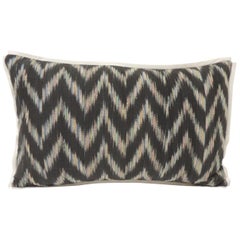 Vintage Ikat Woven Blue and Grey Decorative Lumbar Pillows