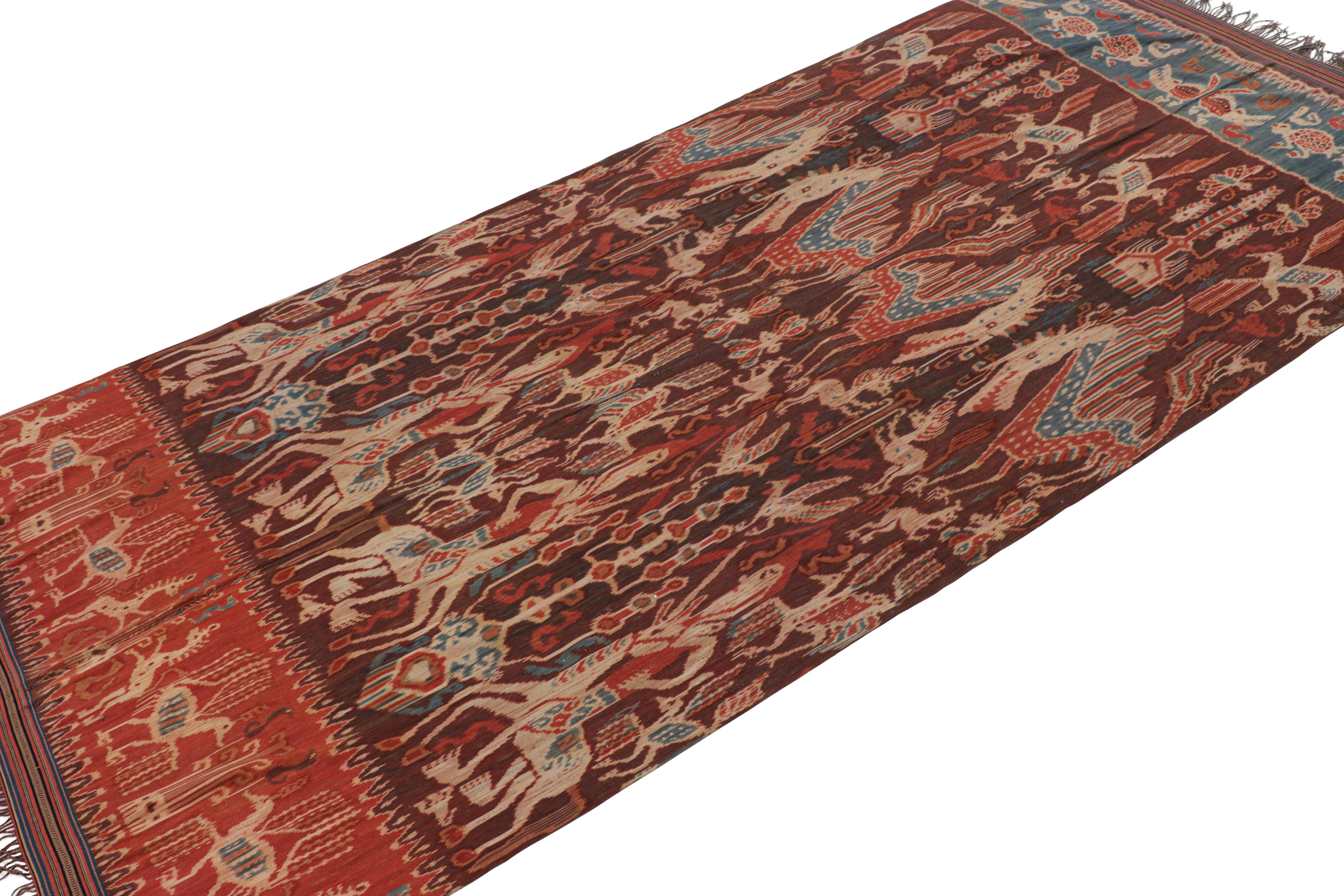 Runner tessile Ikats vintage con disegno pittorico, da Rug & Kilim In condizioni buone in vendita a Long Island City, NY