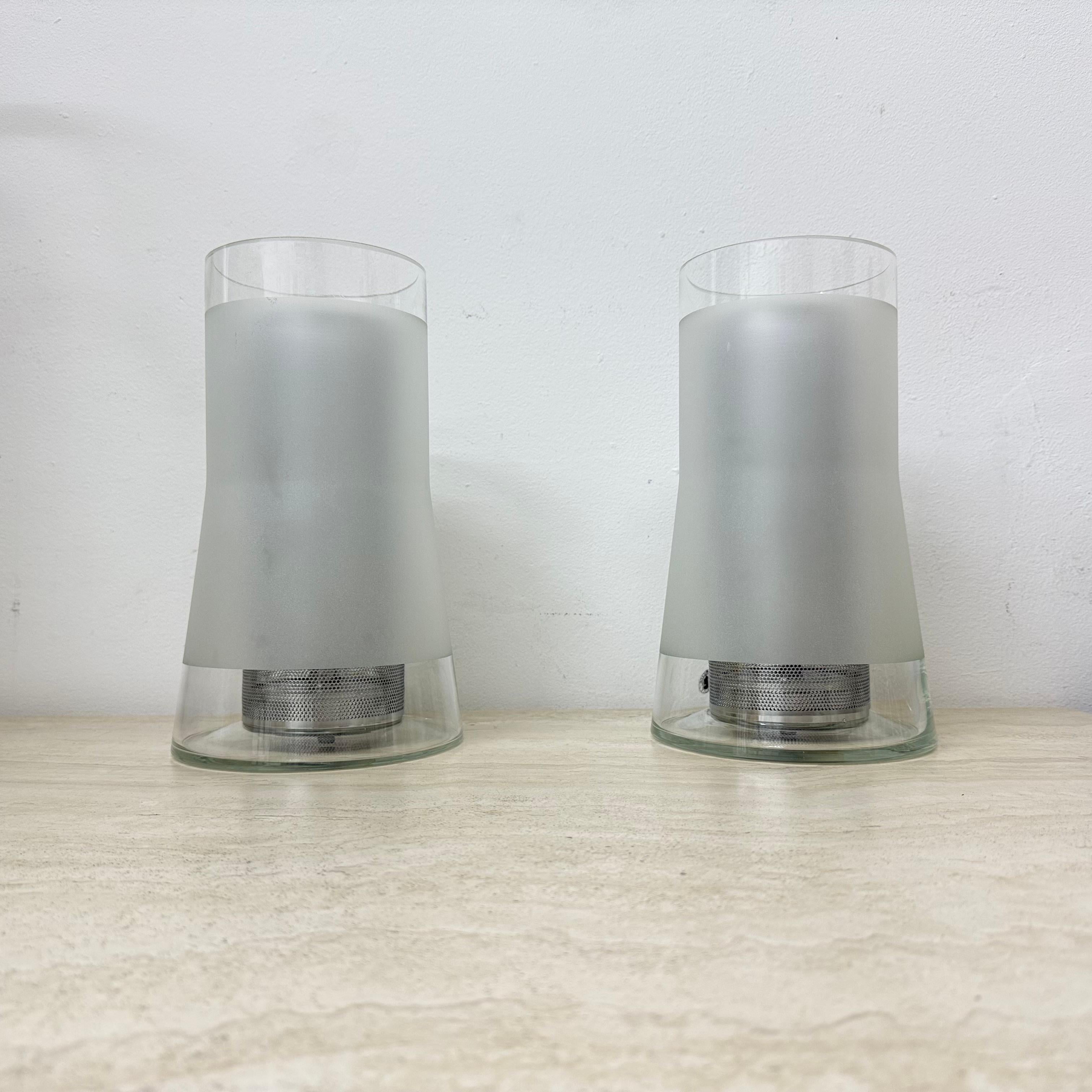 Vintage IKEA 80s table lamp B9919 – hand made frosted glass with diffuser For Sale 5